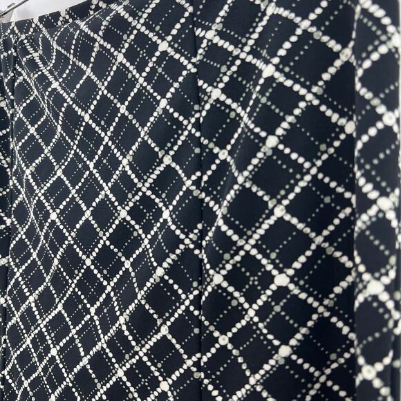 Y2K VINTAGE Express SMALL Black Diamond Dot Green Plaid Flare Mini Skirt - Picture 5 of 8